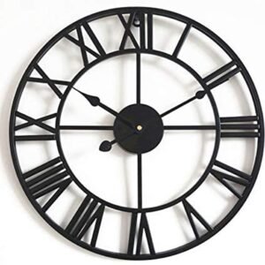 ACCSHINE wall clock, large, without ticking noise, quiet 40cm Roman numerals quartz battery operated wall clock, easy to read, for room home, kitchen, bedroom, office, school