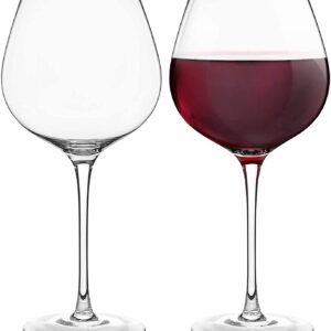 Italian Premium Crystal Wine Balloon Glasses 650 ml Set of 2 Handcrafted Red White Wines Glass - Crystal Glass - Professional Wine Tasting - Burgundy - Pinot Noir - Bordeaux - 650ml (650 ml, 6)