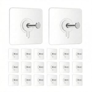 JIALTO 20 Pcs Self Adhesive Hooks for Secure Wall Hanging - Versatile 6mm Nail Hook for Photo Frames Hooks, Clocks, and More - Transparent, Heavy-Duty, No-Drill Solution