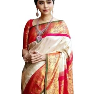 SIRIL Women's Soft Banarasi Silk Jacquard Saree with Unstitched Blouse Piece
