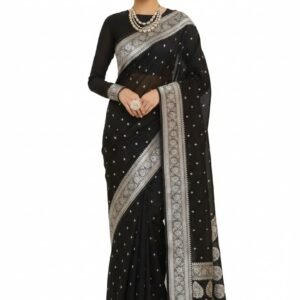 KIVERA Banarasi Silk Blend Saree for Women with Unstitched Blouse Piece | Traditional Zari Woven Party Saree | Wedding Festival Ethnic Indian Saree