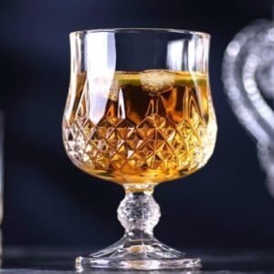 Italian Premium Crystal Brandy Glass, 190 ML, Set of 2, Champagne Flute Mug, Elegant Glassware for Whiskey, Beer, Wine, Mocktail and Cocktail, Adds a Luxurious Touch to Every Table Setting