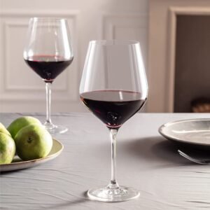 PrimeWorld Crystal Clear Large Red Wine-450ml Set of 2 Pieces red Wine White Wine Glass, Champagne Glass, Scotch Glass, Lead Free Clear Glass | Perfect for Home, Bars and Parties