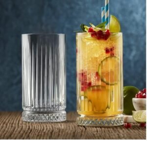 Italian Premium Water and Juice Glasses Set of 6 | Transparent 280ml Drinking Water, Juice, Milk, Lassi, Mocktails Glass | Crystal and Stylish Highball Glasses