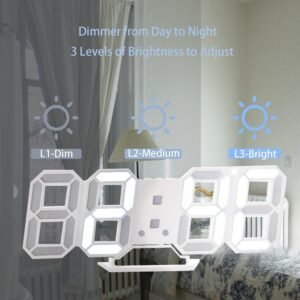 K.B.SALES 3D LED Wall Clock, Modern Decorative Clock with LED Lighting, Unique 3D Design for Home and Office