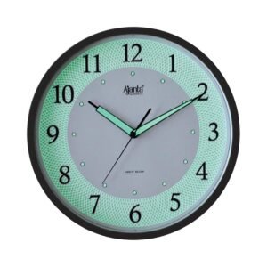 Ajanta 12 Inches Silent Sweep Radium Analog Wall Clock - Night Glow, White Dial - 30x30 cm, Brown W, Plastic