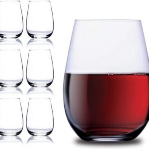 Stemless Whiskey Tumbler Glasses Set of 6 400ML Glass for Scotch Bourbon Whisky Juice Soft Drinks Liquor Homes Outdoor bar Glass Drinking Glass Set