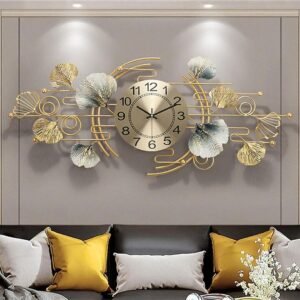 FUNTEREST Metal Wall Clock Big Antique Decorative Stylish Watch & Decoration Design for Home Decor Interior for Bedroom Living Room Dining Office Farm Cafes Restaurant Hotels House Hall Item (Mo-3)