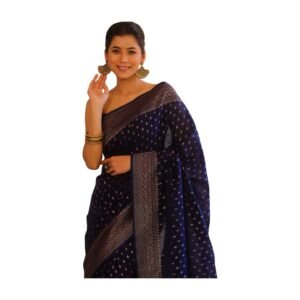 MARGI DESIGNERS Womens New Latest Bollywood Kanjivaram Kanchipuram Banarasi Soft Lichi Silk Saree with Blouse