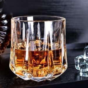 Italian Premium Whiskey Glasses Set of 6 | 370ML Old Fashioned Scotch Glass | Imported Tumblers for Bourbon Wine Cognac Cocktail | Best Gift for Whisky Lovers