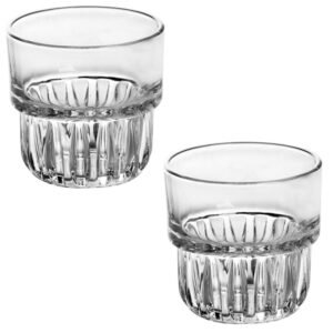 GOCART WITH G LOGO Heavy Base Non Lead Barware Whiskey Rock Glass Set (Rock Glass Old Fashioned (Pack of 2))