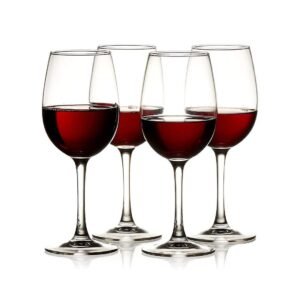 Glass Wine Glass - 6 Pieces, Red, 400 ml