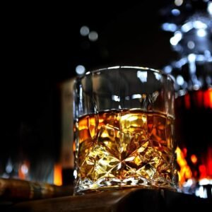 Diamond Glass Crystal Cut Whiskey Glass, Brandy Glass Set of 4 Different Shape Stylish Design & Heavy Base, Perfect for Scotch, Mixed Drink, Wine, Bourbon, Water and Cocktail Drink