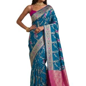SIRIL Women's Silk Weaving Banarasi Saree, with Tassels