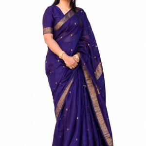 Royal Purple Banarasi Soft Silk Saree for Women | Traditional Woven Zari Border Saree Women's Designer Banarasi Silk Saree