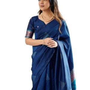 Satrani Women's Weaving Banarasi Silk Saree with Unstitched Blouse Piece