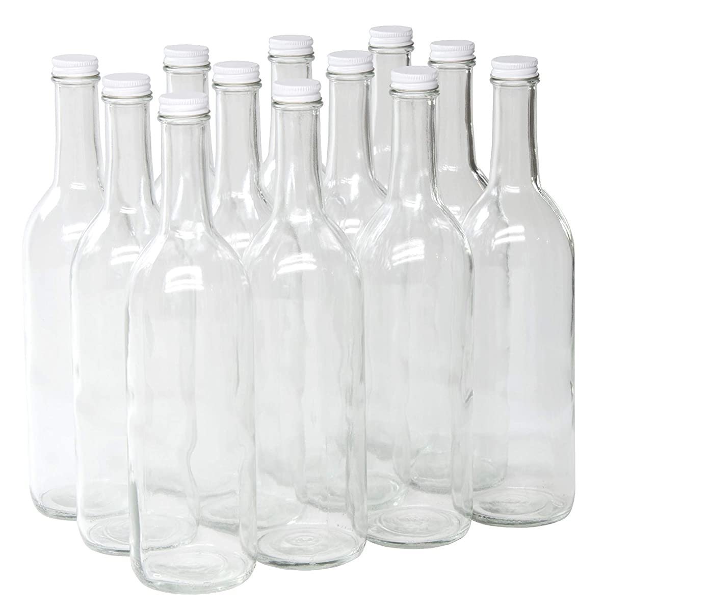 North Mountain Supply Glass Bordeaux Wine Bottles, 750ml, 12 Case, Clear