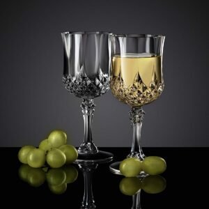 Italian Style Classic Red Wine Glasses Set of 6 | 230ml Crystal Clear Red or White Wine Glass | Ideal for Wine Tasting, Anniversary, Wedding | Lead-Free Long Stem Wine Glasses | Party