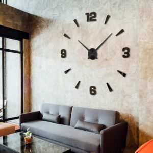 Wall Sticker Clock | Frameless 3D Style Analog Timekeeper | for Livingroom/Bedroom/Office/Home Decor/Gift | Non-Ticking Frameless Analog Watch | Silent Clock Decor (Pack of 1,Multicolor)