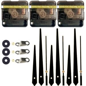 YOPY? Combo 3 of Ajanta Mfg. Battery Operated Plastic Ticking Wall Clock Movement Machine with Hands (Needles : Antique Black 4)