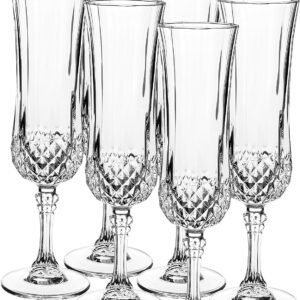 Long Champ Wine Glass Beer Whiskey Glass Classic Style Glass Diamond Red Wine Glasses Long Champ Champagne Cup of Whisky - Set of 6.