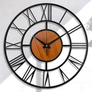 Auromin Designer Wall Clock for Living Room Stylish Latest | Metal Decorative Wall Watch Stylish Analog Hanging Clock for Living Room, Bedroom, Kitchen | Big Size Battery Operated Clock