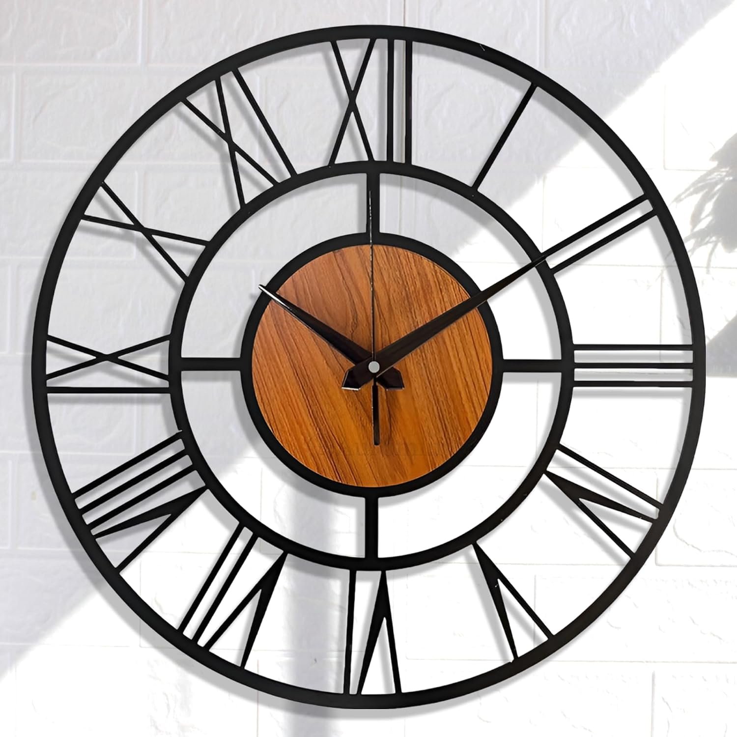 Auromin Designer Wall Clock for Living Room Stylish Latest | Metal Decorative Wall Watch Stylish Analog Hanging Clock for Living Room, Bedroom, Kitchen | Big Size Battery Operated Clock