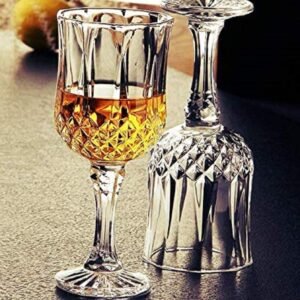 Passaro Elegant Red Wine Glasses Set of 2, 220 ML (Longchamp Crystal Shine Wine Glass)