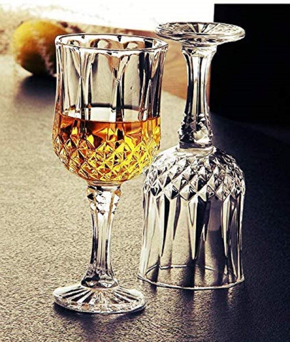 Passaro Elegant Red Wine Glasses Set of 2, 220 ML (Longchamp Crystal Shine Wine Glass)
