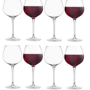 VILON Italian Premium Balloon Red White Or Brandy Premium Crytal Clear Wine Glasses | 650 ML Ideal for Champagne, Cocktail Party Whisky Glass | Transparent | Set of 8