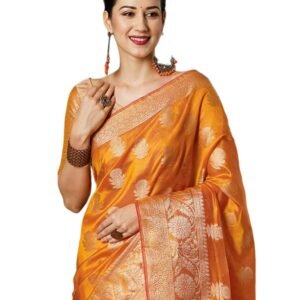 SIRIL Women's Banarasi Soft Silk Saree Pure Silk With Unstitched Blouse Piece