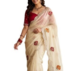 PHEASANT Woman's Rangoli Silk with embroidery Saree