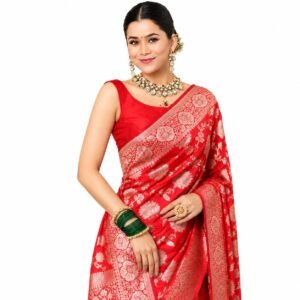 Womens Banarasi Soft Silk Saree Jacquard Art Silk for Women