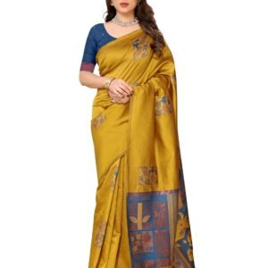 Sidhidata Women's Kanjivaram Banarasi Soft Silk Saree With Unstitched Blouse Piece (Silk Box Flower)