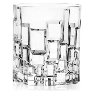 Italian Premium Elegant Whiskey Glass, Set of 6, 325ML, Diamond Cut Design, Crystal Clear, Perfect for Scotch, Whisky, Bourbon, Liquor, Wine, Cocktail Drinks | Best Gift for Whisky Lovers (320ml)