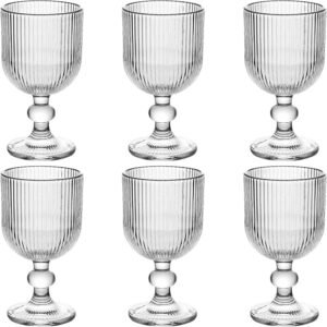 Goblet Wine Glass 320 ml - Set of 2 / Vintage-Inspired Luxury Glassware for Gifting, Weddings, Anniversaries, and Birthdays - Transparent.
