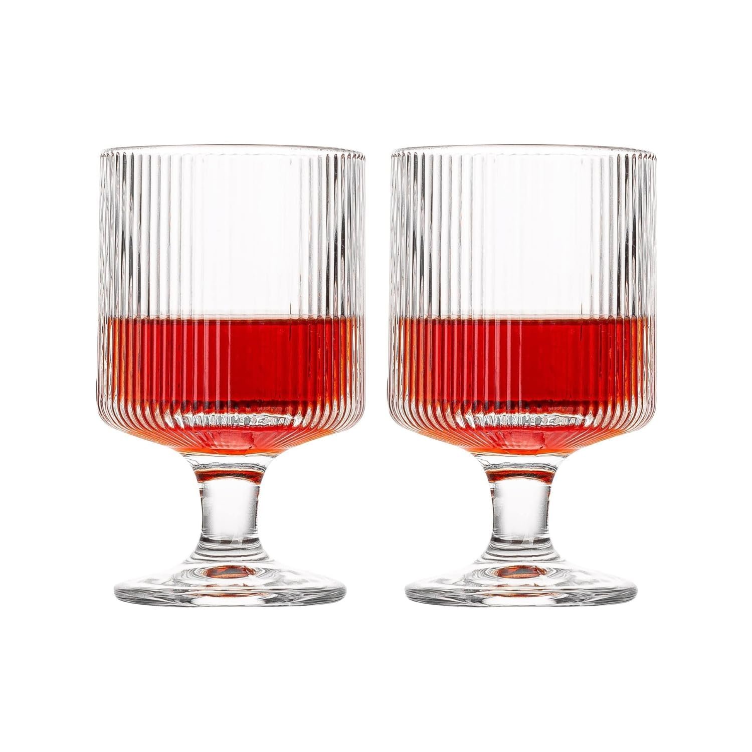 Drinking Wine Glasses | 240 ML | Premium, Champagne, Crystal, Vintage, Italian Glass Mug | Perfect for Home, Bar, Casino Party | (Pack of 2)