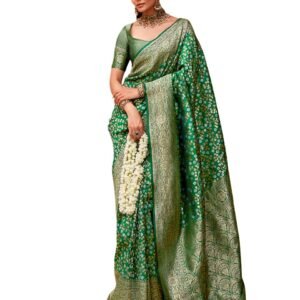 Women’s Banarasi Soft Silk Saree with Unstitched Blouse Piece | 5.5 Meter Traditional Indian Ethnic Saree for Wedding, Festival & Party