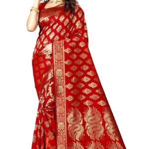 Shasmi Women's Banarasi Saree Pure Kanjivaram Silk Saree Soft new ladies 2026 Design Wear Pattu Sarees Latest Cotton Party Sari collections With Blouse Piece for Wedding sadi (PARI 75)