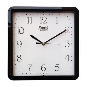 Ajanta Plastic Abstract Analog Wall Clock (21.6 Cm X 21.6 Cm X 3.2 Cm, Black)