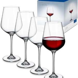 Villeroy & Boch La Divina Collection Bordeaux Goblet, Set of 4, Crystal Glass, 22 oz Capacity