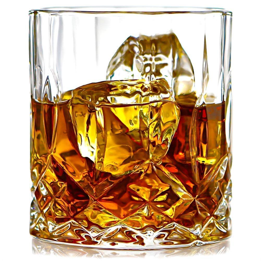 Italian Premium Whiskey Glasses Set of 6 | 320ML Imported Bar Glass | Old Fashioned Tumblers Perfect for Scotch, Whisky, Juice, Bourbon, Wine, Cocktail (Opera, 6)