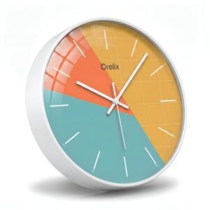 Stylish Modern Wall Clock for Living Room Decor | Unique Analog Wall Watch for Bedroom, Kitchen, Office, Hall | Elegant Decorative Wall Clock for Home Interior, Wall Decoration (Teal Modern)