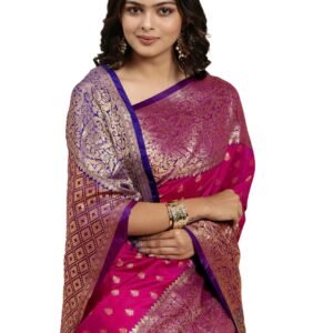 Pandadi Saree Women's Banarasi Silk Saree With Unstitched Blouse Piece