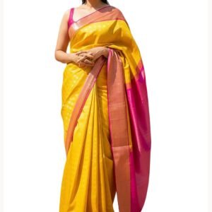 Anjaneya Sarees Woven Kanjivaram Banarasi Silk Saree