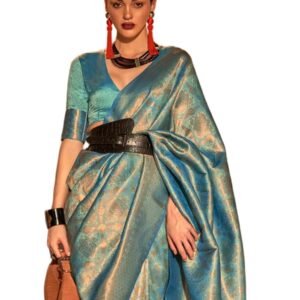 SWORNOF Women's kanjivaram banarasi silk saree for Patola festival Wedding silk with rich pallu Design sarees for women with blouse piece