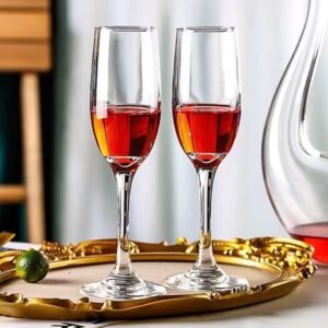 Crystal Red Wine Glass, Elegant stemmed Wine Glass Wine Champaign Flute Glass for Cocktail Mojito 165ML Set of 2