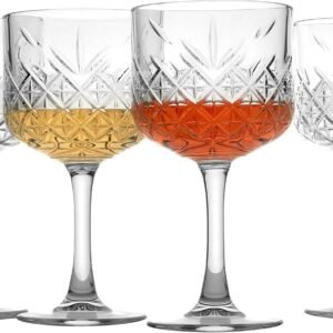 PrimeWorld Set of 2 Pcs 500 ml Wine Glass Cut Design Wine Glass Red Wine White Wine Drinking Glasses 100% Lead Free Glass Mojito Brandy Scotch Glasses