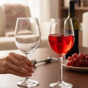 Table & Tale Gin 600 ml Wine Glass Set of 2 from Brazil | Large Crystal Red & White Wine Glasses for Home, Bar, Parties | Elegant Stemware for Cabernet, Pinot Noir, Chardonnay & More