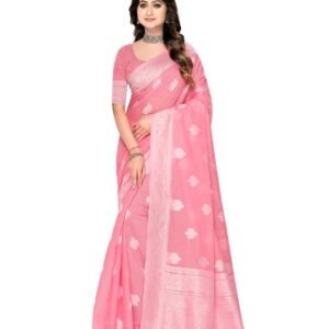 Shasmi Women's Grey Banarasi Kanchipuram Art Silk Saree for Women – Traditional Wedding & Party Saree with Blouse Piece – Ethnic Indian Silk Saree for Bridal, Festive & Gifting (KS-148)